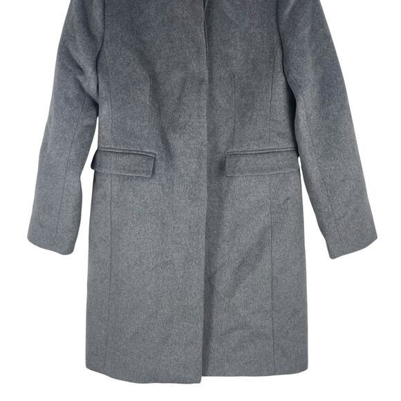 Ann Taylor Funnel Neck Wool Blend Tailored Coat Hidden Button Gray Size S - Picture 6 of 12
